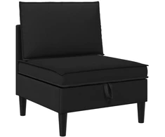 Vidinė Sofa su Saugykla Juoda Aksomas