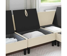Vidinė Sofa su Saugykla Kreminė Aksomas