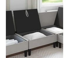 Vidinė Sofa su Saugykla Šviesiai pilka Aksomas