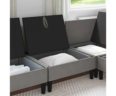 Vidinė Sofa su Saugykla Tamsiai pilka Aksomas