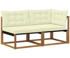 Vidurinė ir kampinė sofa su pagalve 2 Vienetas Natūrali