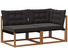 Lauko vidurinė ir kampinė sofa su pagalve 7 Vienetas Natūrali