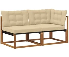 Lauko vidurinė ir kampinė sofa su pagalve 7 Vienetas Natūrali