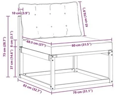 Lauko Vidurinis Sofa Kietos akacijos mediena Natūrali