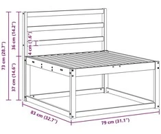 Lauko Vidurinis Sofa Natūrali 79 x 83 x 73 cm
