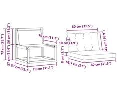 Lauko Vidurinis Sofa Kietos akacijos mediena Natūrali