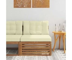 Lauko vidurinė sofa Kietos akacijos mediena Natūrali