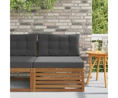 Lauko vidurinė sofa Kietos akacijos mediena Natūrali
