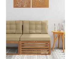 Lauko vidurinė sofa Kietos akacijos mediena Natūrali