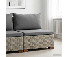 Vidurinė sofa su pagalvėlėmis GENDT Natūralus pintas Kubu pilka