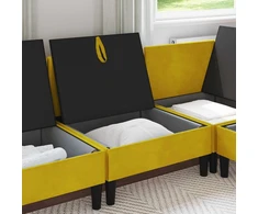 Vidurinė sofa su saugykla Geltona Aksomas