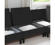 Vidurinė sofa su saugykla Juoda Aksomas