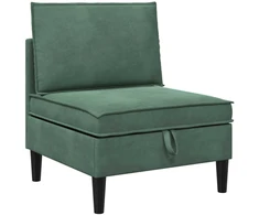 Vidurinė sofa su saugykla Jūrinė žalia Aksomas