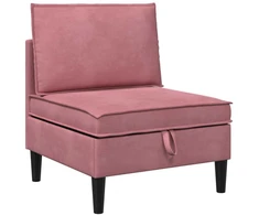 Vidurinė sofa su saugykla Rožinė Aksomas