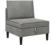 Vidurinė sofa su saugykla Šviesiai pilka Aksomas