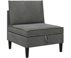 Vidurinė sofa su saugykla Tamsiai pilka Aksomas