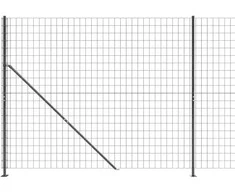 Vielinė tinklinė tvora su flanšais, antracito spalvos, 1,6x25 m