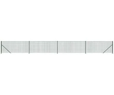 Vielinė tinklinė tvora su flanšais, žalios spalvos, 0,8x10m