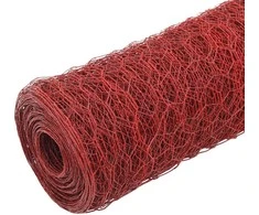 Vielos tinklas su PVC danga, raudonas, 25x1m