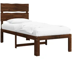Viengulė lova su galvūgaliu ROSTOCK Tamsiai rudas 75 x 190 cm