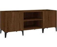 Vinilinių plokštelių spintelė, ruda, 121x38x48cm, mediena