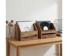 Vinilo albumų dėžė 2 vnt. Ąžuolo mediena 38 x 30 x 29 cm