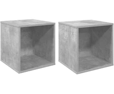Vinilo albumų dėžė 2 vnt. Betono pilka 37 x 36,5 x 38 cm