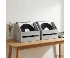 Vinilo albumų dėžė 2 vnt. Betono pilka 38 x 30 x 29 cm
