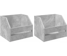 Vinilo albumų dėžė 2 vnt. Betono pilka 38 x 30 x 29 cm