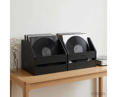 Vinilo albumų dėžė 2 vnt. Juodojo ąžuolo 38 x 30 x 29 cm