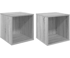 Vinilo albumų dėžė 2 vnt. Pilka Sonoma 37 x 36,5 x 38 cm
