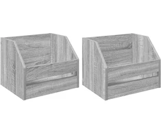 Vinilo albumų dėžė 2 vnt. Pilka Sonoma 38 x 30 x 29 cm