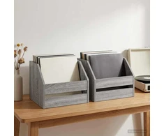 Vinilo albumų dėžė 2 vnt. Pilka Sonoma 38 x 30 x 29 cm