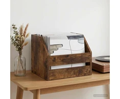 Vinilo albumų dėžė Dūminio ąžuolo 38 x 30 x 29 cm