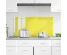 Virtuvės atbraila Geltona 100 x 50 cm grūdintas stiklas