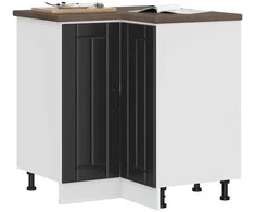 virtuvės kampinė spintelė "Lucca" Juodas Engineered Wood