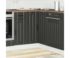 virtuvės kampinė spintelė "Lucca" Juodas Engineered Wood