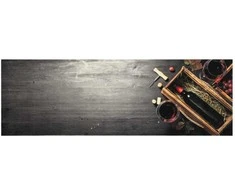 Virtuvės kilimėlis, 60x180cm, aksomas, plaunamas, vyno butelys