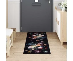 Virtuvės kilimas Juoda 180 x 60 cm Aksomas