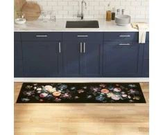 Virtuvės kilimas Juoda 180 x 60 cm Aksomas