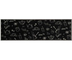 Virtuvės kilimėlis, juodas, 45x150cm, aksomas, plaunamas