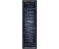 Virtuvės kilimas Juoda 150 x 45 cm Aksomas