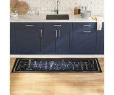 Virtuvės kilimas Juoda 180 x 60 cm Aksomas
