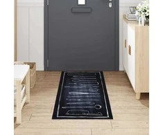 Virtuvės kilimas Juoda 180 x 60 cm Aksomas