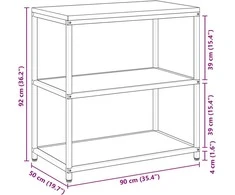 Virtuvės lentynų vienetas HATTEM Juoda 90 x 50 x 92 cm Plienas