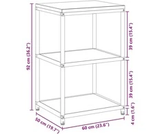 Virtuvės lentynų vienetas HATTEM Juoda 60 x 50 x 92 cm Plienas
