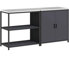 Virtuvės saugojimo rinkinys su lentyna 2 pcs Antracitas