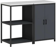 Virtuvės saugojimo rinkinys su lentyna 2 pcs Antracitas