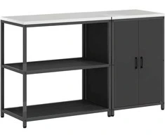 Virtuvės saugojimo rinkinys su lentyna su saugykla 2 pcs Juoda
