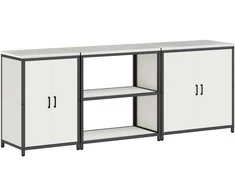 Virtuvės saugojimo rinkinys su lentyna Kita 3 pcs Balta Plienas